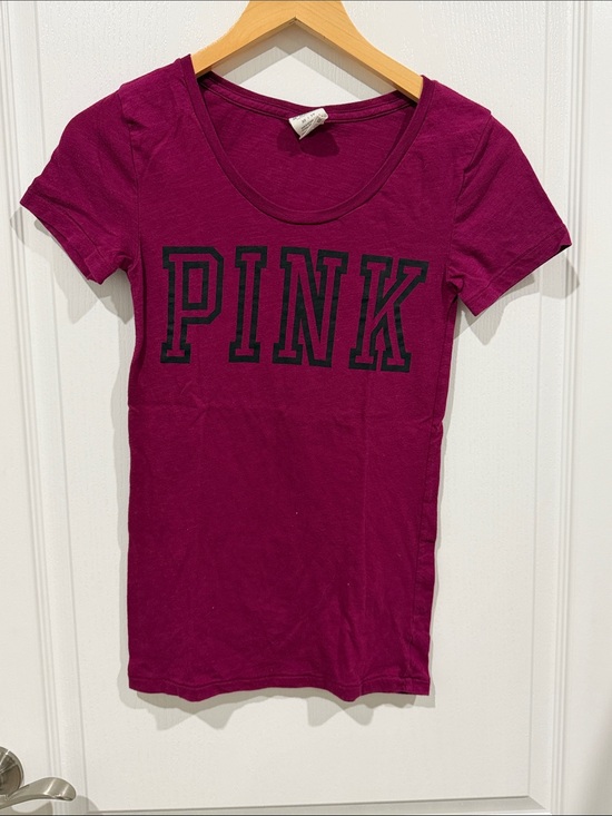 PINK Victoria's Secret Tops - Pink purple graphic short sleeve t-shirt women’s size xsmall scoop next